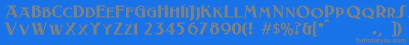 Czcionka LaconickNormala – szare czcionki na niebieskim tle