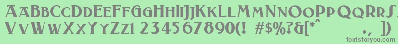 フォントLaconickNormala – 緑の背景に灰色の文字