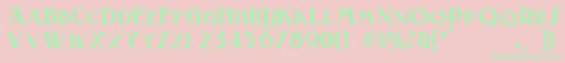 フォントLaconickNormala – ピンクの背景に緑の文字