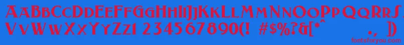 LaconickNormala Font – Red Fonts on Blue Background