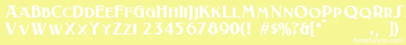 LaconickNormala Font – White Fonts on Yellow Background