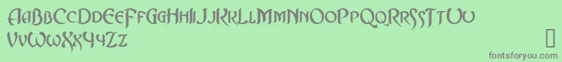 Asrafel-Schriftart – Graue Schriften auf grünem Hintergrund