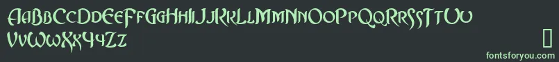 Asrafel-fontti – vihreät fontit mustalla taustalla