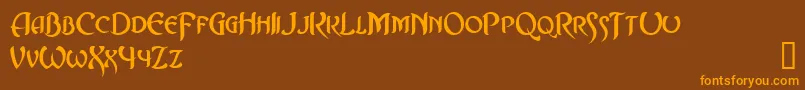 Asrafel Font – Orange Fonts on Brown Background