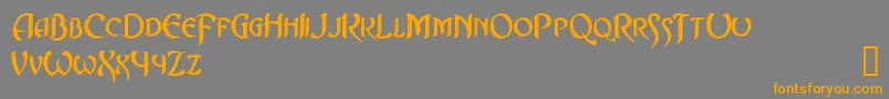 Asrafel-Schriftart – Orangefarbene Schriften auf grauem Hintergrund