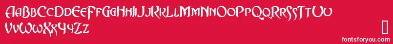 Asrafel Font – White Fonts on Red Background
