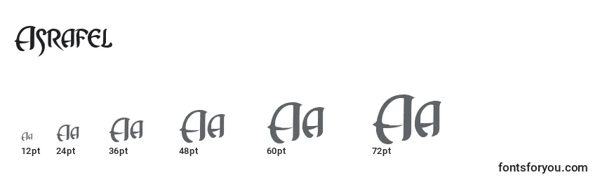 Размеры шрифта Asrafel