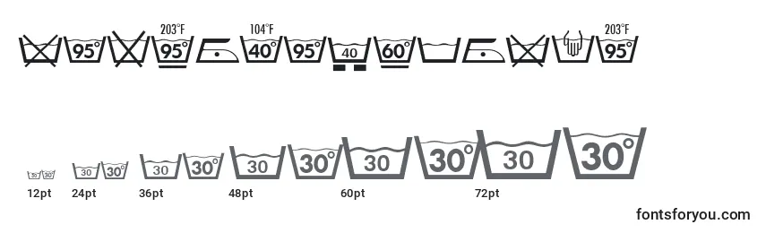 Размеры шрифта TextileLhPiTwo