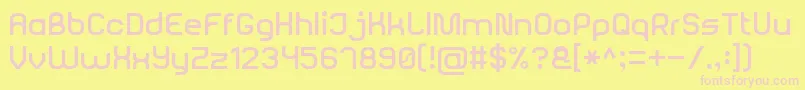 RoundedSansSerif7 Font – Pink Fonts on Yellow Background