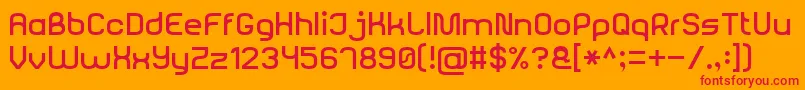 RoundedSansSerif7 Font – Red Fonts on Orange Background