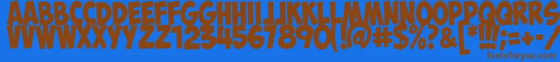 ObelixproitCyr Font – Brown Fonts on Blue Background