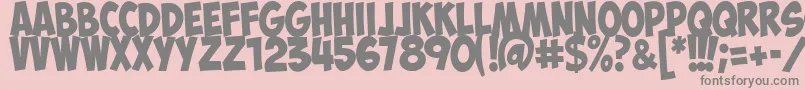 ObelixproitCyr-Schriftart – Graue Schriften auf rosa Hintergrund