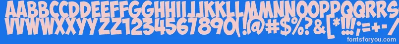 ObelixproitCyr Font – Pink Fonts on Blue Background