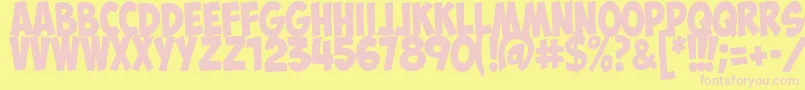ObelixproitCyr-Schriftart – Rosa Schriften auf gelbem Hintergrund