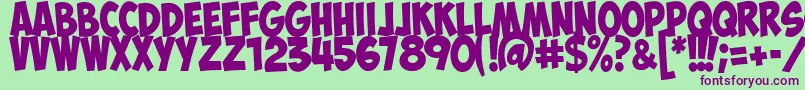 ObelixproitCyr Font – Purple Fonts on Green Background