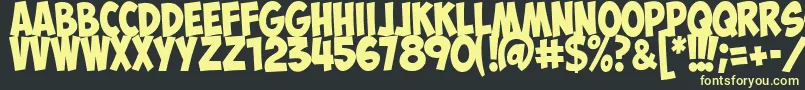 フォントObelixproitCyr – 黒い背景に黄色の文字