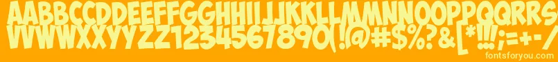 フォントObelixproitCyr – オレンジの背景に黄色の文字