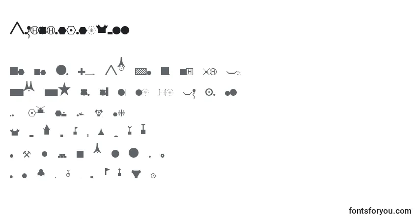 Czcionka EsriNimaVmap12Pt – alfabet, cyfry, specjalne znaki