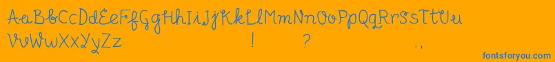 Senyum Font – Blue Fonts on Orange Background