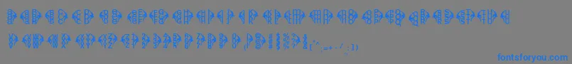 Centreclimbers-Schriftart – Blaue Schriften auf grauem Hintergrund