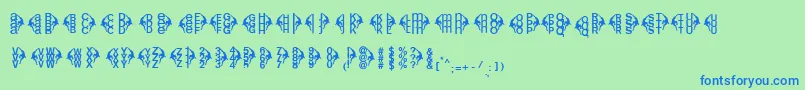 Centreclimbers Font – Blue Fonts on Green Background