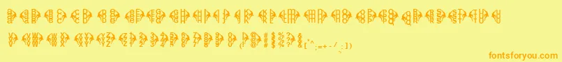 Centreclimbers Font – Orange Fonts on Yellow Background