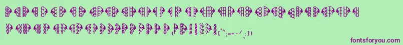 Centreclimbers Font – Purple Fonts on Green Background