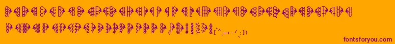 Centreclimbers Font – Purple Fonts on Orange Background