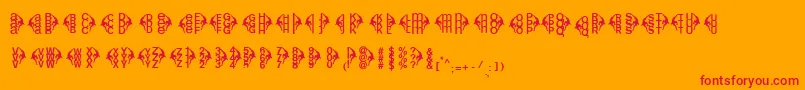 Centreclimbers Font – Red Fonts on Orange Background