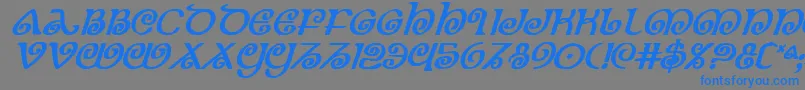 Theshirebi-fontti – siniset fontit harmaalla taustalla