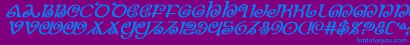 Theshirebi Font – Blue Fonts on Purple Background