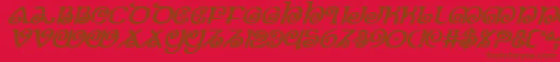 Theshirebi Font – Brown Fonts on Red Background