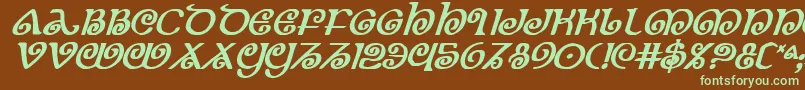 Theshirebi Font – Green Fonts on Brown Background