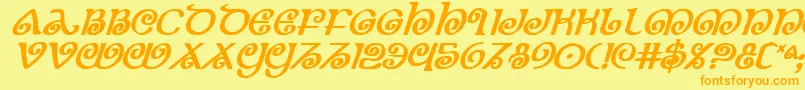 Theshirebi Font – Orange Fonts on Yellow Background