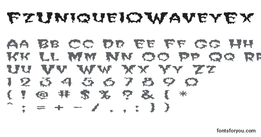 Schriftart FzUnique10WaveyEx – Alphabet, Zahlen, spezielle Symbole