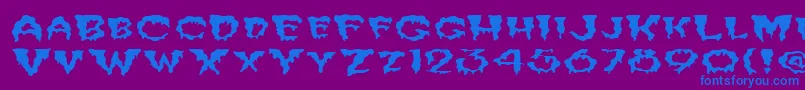 FzUnique10WaveyEx Font – Blue Fonts on Purple Background