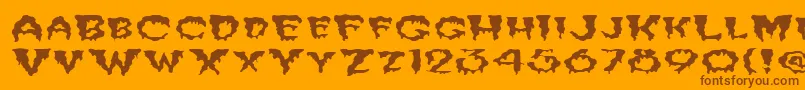 FzUnique10WaveyEx Font – Brown Fonts on Orange Background