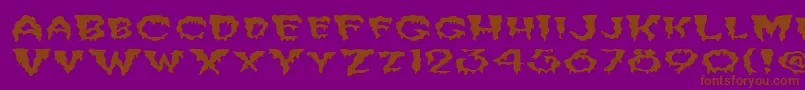 FzUnique10WaveyEx Font – Brown Fonts on Purple Background