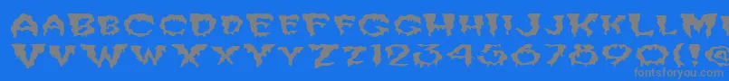 FzUnique10WaveyEx Font – Gray Fonts on Blue Background