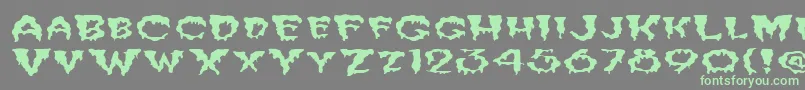 FzUnique10WaveyEx Font – Green Fonts on Gray Background