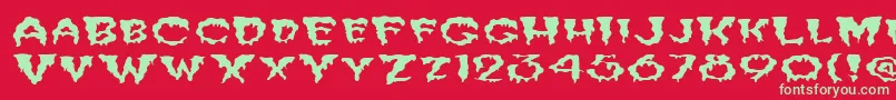 FzUnique10WaveyEx Font – Green Fonts on Red Background