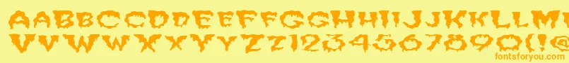 FzUnique10WaveyEx Font – Orange Fonts on Yellow Background