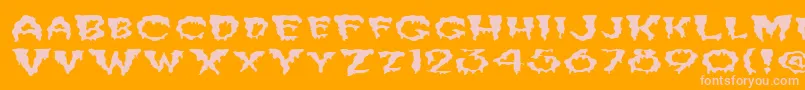 Fonte FzUnique10WaveyEx – fontes rosa em um fundo laranja