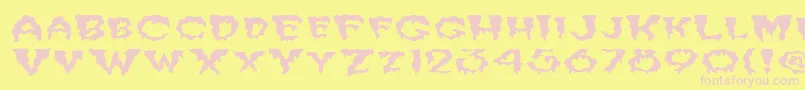FzUnique10WaveyEx Font – Pink Fonts on Yellow Background