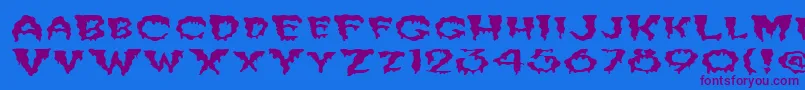 FzUnique10WaveyEx Font – Purple Fonts on Blue Background