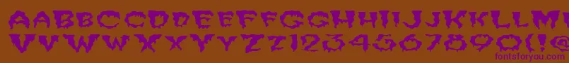 FzUnique10WaveyEx Font – Purple Fonts on Brown Background