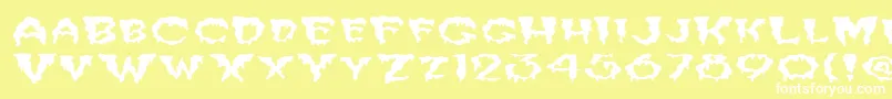 FzUnique10WaveyEx Font – White Fonts on Yellow Background