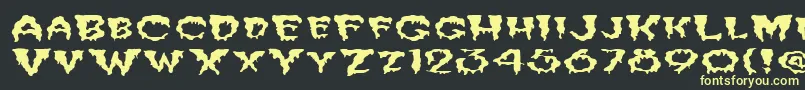 FzUnique10WaveyEx Font – Yellow Fonts on Black Background