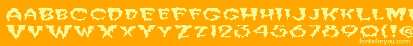 FzUnique10WaveyEx Font – Yellow Fonts on Orange Background