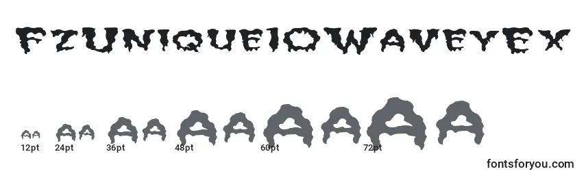 Размеры шрифта FzUnique10WaveyEx